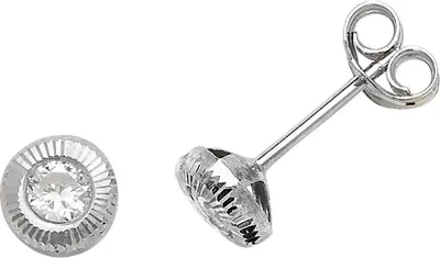 Produktbild von 9 Karat (375) Weißgold Damen - Paar Ohrstecker mit Zirkonia - 5mm*5mm; TRS21209KW