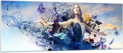 Produktbild von Bilder auf glas - Ballerina Tänzer Tüll Kleid - 140x50cm - Glasbilder - Wandbilder - Kunstdruck - zum Aufhängen bereit - Wanddekoration aus Glas - Glas Bilder - Wandbild auf Glas - GAB140x50-2624
