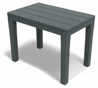 Zdjęcie produktu dla Niski stolik ogrodowy z żywicy, 60 x 39 x 45 cm, model Timor – antracyt