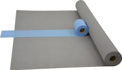 Produktbild von Sensalux Kombi-Set 1 Tischdeckenrolle 1m x 25m grau + Tischläufer 15cm hellblau