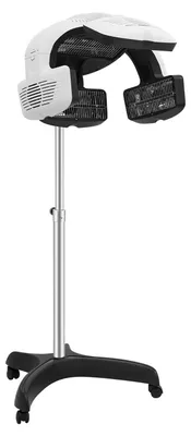 Image de Support pour sèche-cheveux - Sèche-cheveux sur pied 1500 W - Réglable en hauteur de 1 à 1,5 m - Réglage de la température par écran LCD de 0 à 80 °C - 5 modes de soufflage - Prise UE 220 V - Noir