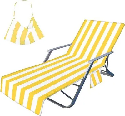 Obrázek produktu pro Plážový ručník Famanu pro lehátka – mikrovlákno, rychleschnoucí, s 2 kapsami, 75 x 210 cm