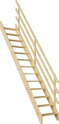 Produktbild von Dolle Raumspartreppe Burgau bis 289cm Geschosshöhe in Fichte unbehandelt inklusive Geländer