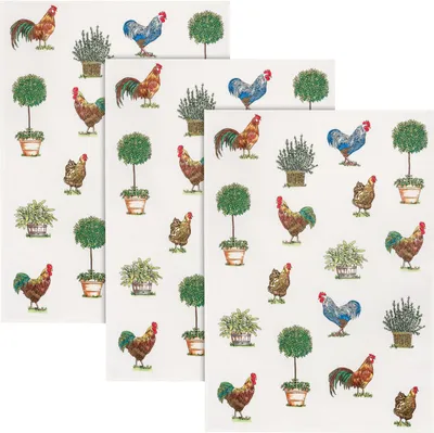 Produktbild von Kracht Geschirrtuch 3er-Pack Hühner 50x70 cm