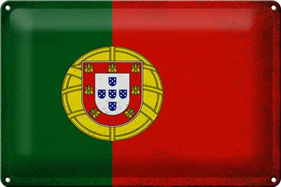 Produktbild von Blechschild Flagge Portugal 30x20cm Flag Portugal Vintage