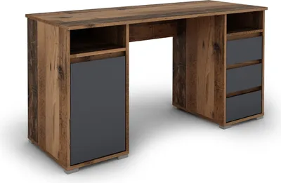 Produktbild von Schreibtisch >LOBO< in Old-Wood-Optik 138 x 75 x 55 cm (BxHxT)