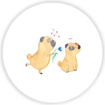 Produktbild von Mr. & Mrs. Panda magnet Mops Verliebt - Weiß - Geschenk, Hund, für kühlschrank, Liebe, Knuffig, pinnwand, fotos, zettelhalter, Kühlschrankmagnet, Sprüche