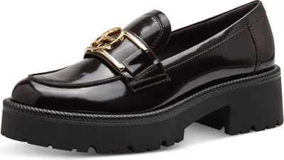 Produktbild von Tamaris Damen Loafer Slipper Plateau glänzende Detail 1-24436-41, Größe:39 EU, Farbe:Braun