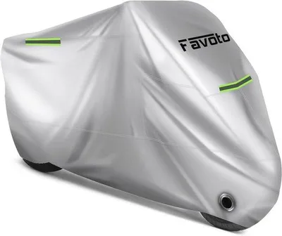 Immagine prodotto di Copertura per il motore per motociclisti, impermeabile e antipolvere, con rete frangivento inclusa, argento, 265x105x125 cm