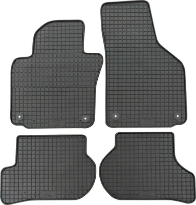 Zdjęcie produktu dla dla Skoda Octavia II od 06/2004-01/2013 Dopasowane dywaniki gumowe PETEX 4-częściowe czarne Dywaniki na każdą pogodę Gumowe dywaniki podłogowe