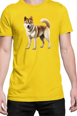 Obrázok produktu pre Mužské Tričko Dogs Breeds Akita Dog Breed 005, Man S / žltá