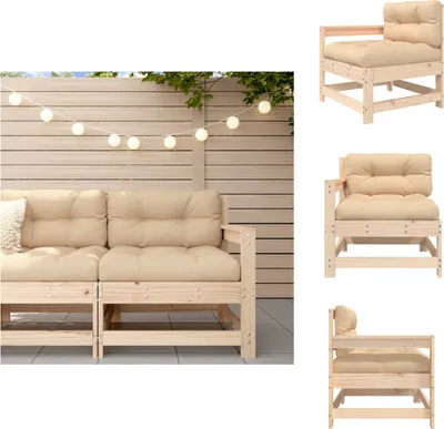 Produktbild von vidaXL Gartenstuhl mit Kissen Massivholz Kiefer -  Gartensofaelemente