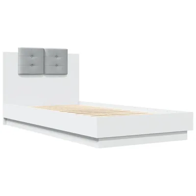 Obrázek produktu pro Rám postele s čelem bílý 90 x 190 cm kompozitní dřevo
