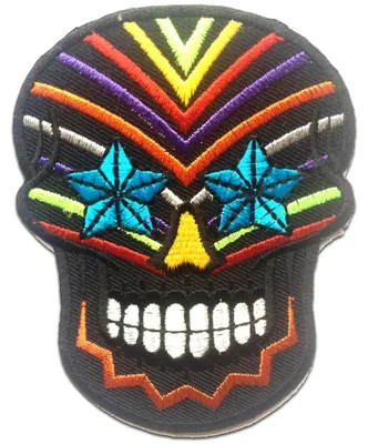 Obrázek produktu pro Skull Skeleton - záplata, nažehlovací záplata, aplikace, záplaty, nažehlovací, Velikost: 7,2 x 9 cm
