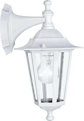 Produktbild von EGLO Außen-Wandlampe Laterna 5, 1 flammige Außenleuchte, Wandleuchte aus Aluguss und Glas, Farbe: Weiß, Fassung: E27, IP44
