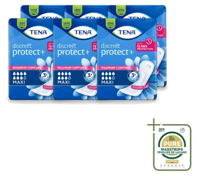 Productafbeelding van 6 x TENA Discreet Maxi inleggers voor incontinentie bij ernstige blaaszwakte - voorraadverpakking - 6 stuks