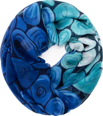 Produktbild von Damen Schal leichter Loop Schlauchschal Tuch Viele Farben Schal Tuch(Blau+Hellblau)