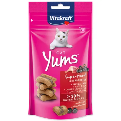Imagen del producto de Vitakraft Cat Yums, golosinas para gatos, sabor a ave, con frutas, 40 g, sin azúcar