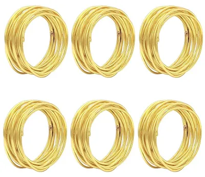 Serviettenringe aus Metall, 6 Stück, gold, rund, 5,5 cm