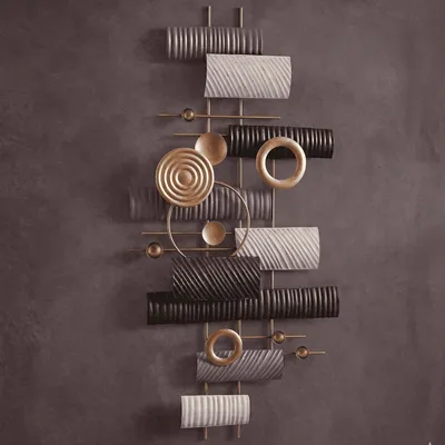 Produktbild von 3D Wanddeko "Aesthetic" aus Metall, schwarz & gold, 77x39 cm, Wandbild, Wandschmuck, Metallbild