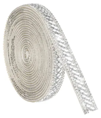 Strass-Band, 3 Yards, selbstklebend, weiß, 3 mm x 3 mm