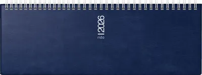 Produktbild von rido Querterminbuch 2026 – Modell septant – Wochenplaner im Querformat – 305×105 mm – blau - 7036132306