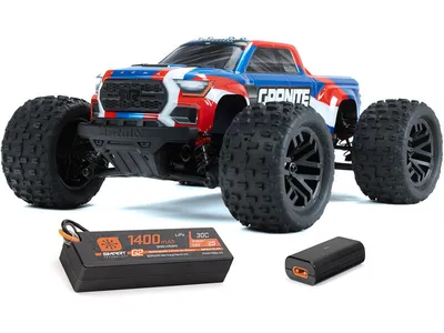 Obrázek produktu pro Arrma RC GRANITE GROM MEGA 380 Monster Truck 4X4 RTR 1:18 s baterií, nabíječkou modrý