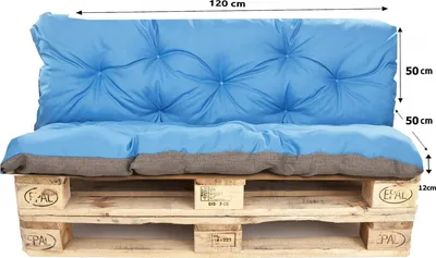 Produktbild von Palettenkissen set 120x50x50cm, Palettenkissen Blau, Gartenkissen, Satz Kissen für Gartenmöbel, palettenkissen outdoor, europaletten sitzkissen