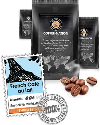 Produktbild von Kaffee FRENCH CAFE AU LAIT von Coffee-Nation, 500g Bohnen