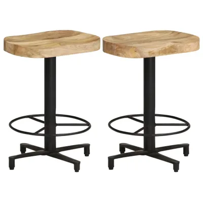 Image de Tabourets de bar lot de 2 52 cm bois de manguier massif