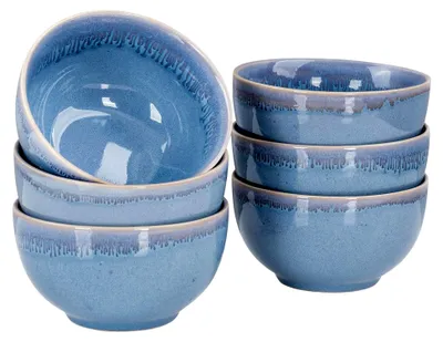 Produktbild von 6-teiliges Steingut Schalen-Set Ø14cm Blau für 6 Personen