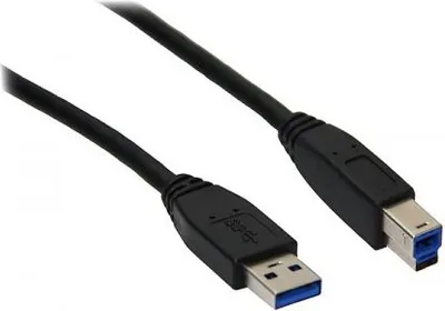 Produktbild von USB-A-auf-USB-B-Kabel, 0,25 m, schwarz 15 W, 3 A, 5 Gbit/s, USB 3.0