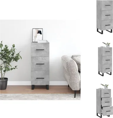 Image de vidaXL Sideboard gris béton 34,5x34x90 cm Bois composite - Sideboards