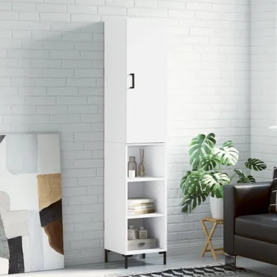 Obrázek produktu pro vidaXL Highboard White 34,5x34x180 cm výrobek z odvozeného dřeva