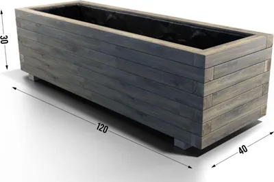 Produktbild von Pflanzkübel Kiefer - Grau Lasiert 120 x 40 cm Blumenkasten Blumenkübel Hochbeet