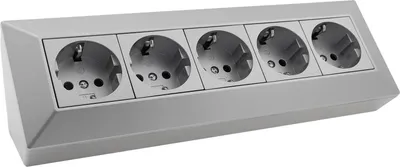 Obrázek produktu pro 5zásuvkový blok, stříbrný 250V/ 16A, povrchová montáž