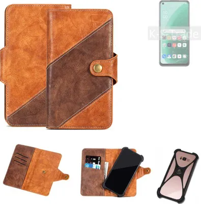 Produktbild von K-S-Trade Handyhülle Schutzhülle Bookstyle Case Wallet-Case kompatibel mit Oppo A55s 5G Cover Klapphülle Kantenschutz Smartphone dunkelbraun braun