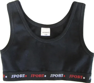 Produktbild von HERMKO 52520 Mädchen Bustier mit weichem Sportbund, Farbe:schwarz, Größe:116