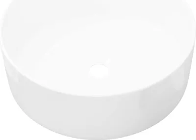 Produktbild von vidaXL Waschbecken Rund Keramik Weiß 40 x 15 cm