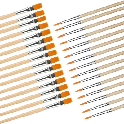 30-teiliges Pinselset, Nylonborsten für Acryl, Öl, Aquarell