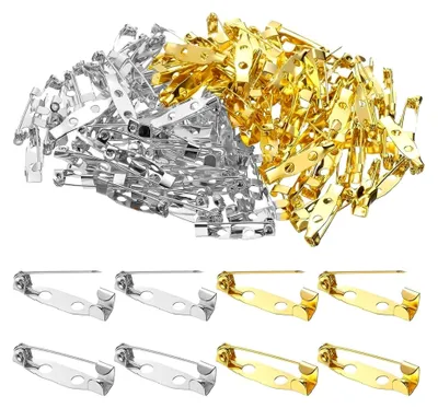 Produktbild von Broschennadeln,200 Stück Anstecknadeln,Sicherheitsnadeln Stabnadeln mit 2 Löchern Verschlussnadeln Anstecknadel,für DIY Handwerk,Craft Sicherheitsnadel,für Schmuck und Handarbeiten(20mm)