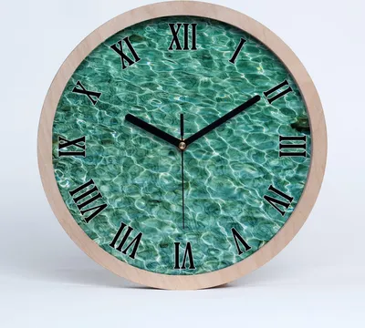 Produktbild von Holzuhr 20fi cm wanduhr - schwarze Spitzen - klares Wasser