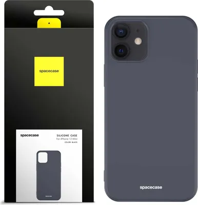 Produktbild von Spacecase Silikonhülle iPhone 12 Mini schwarz