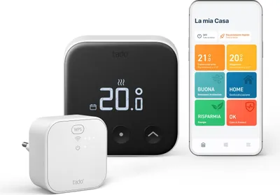 Obrázok produktu pre tado° VX-ST02-IB02-TC-ML-00, Digitálny termostat, Čierna, Biela, Digitálny, Batérie, AAA