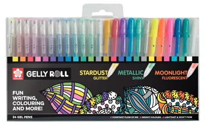 Imagen del producto de Sakura Gelly Roll Combinado - Set de 24 - Variedad de colores y efectos - Brillante