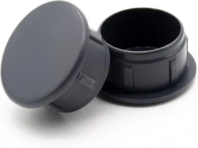 Produktbild von Plastik-Überzugplatten in Grau - 14 x 11 mm - Löcherabdeckung
