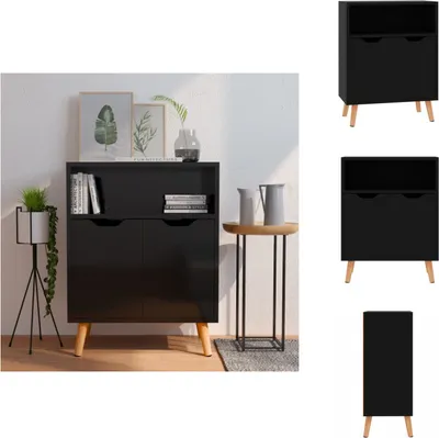 Zdjęcie produktu dla vidaXL Kredens czarny wysoki połysk 60x30x72 cm materiał drewnopochodny - Kredensy