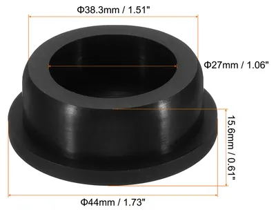 Produktbild von Silikon Gummi Lochstopfen 38.3mm Durchmesser Weich Flexibler Stopfen fš¹r 37-38mm Loch Schwarz 2Stk