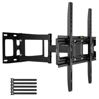 Image de ALIGHTUP Support TV mural, supporte 35 kg / VESA 400 * 400 / réglage de l'angle vers le haut et vers le bas -10 ° ~ 10 ° / support pour téléviseur 32-60 pouces, noir