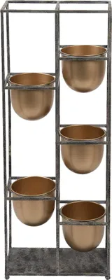 Productafbeelding van Clayre & Eef bloempot, 80 cm, goudkleurig, zwart, metaal